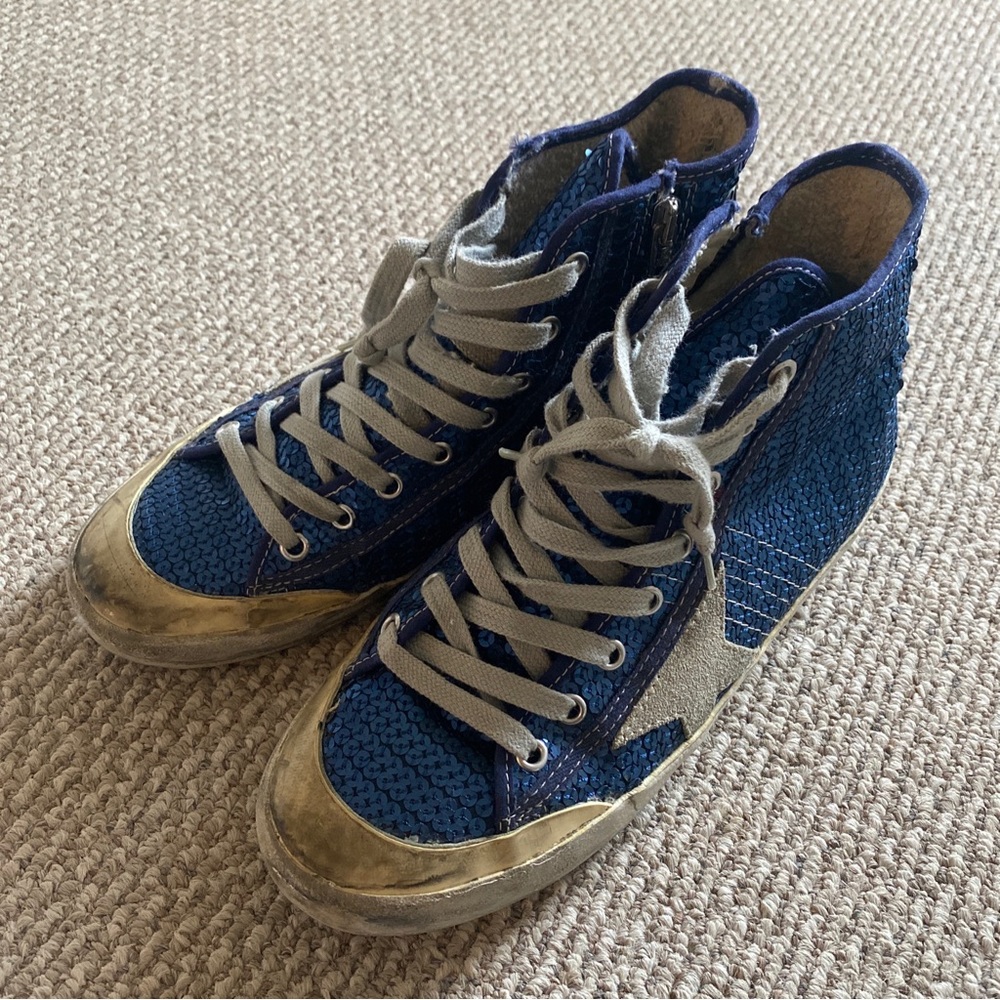 Golden Goose Women's Francy Sequin High Top Sneakers size 38